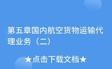 第五章国内航空货物运输代理业务(二)